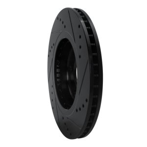 Nissan Sentra Brake Rotor (1) - Front Left - R1 Concepts - Drilled & Slotted - Black - `07-`15